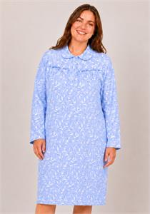 Ladies 40" Brushed 100% Cotton Print Long Sleeve Nightdress